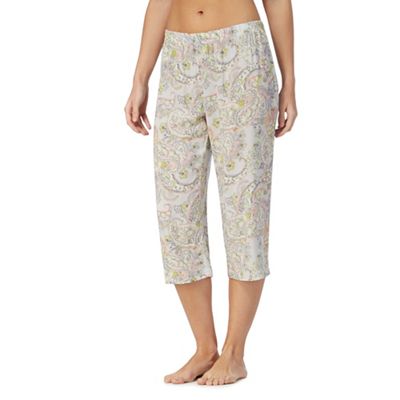 Multicoloured paisley print cropped pyjama bottoms